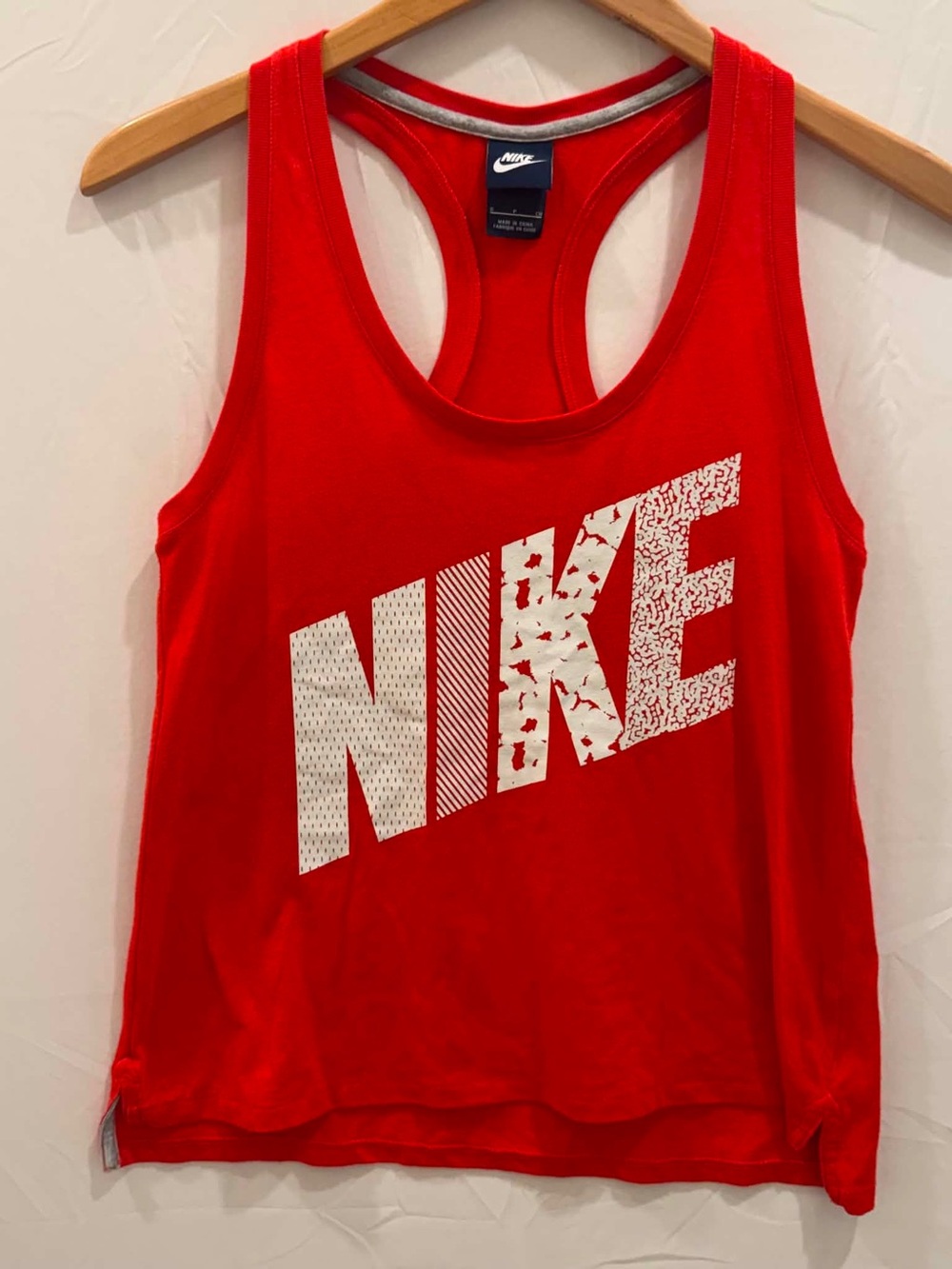 Nike Red and White Logo Racerback Tank